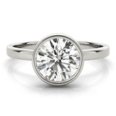 1 ct Round Bezel Solitaire Engagement Ring